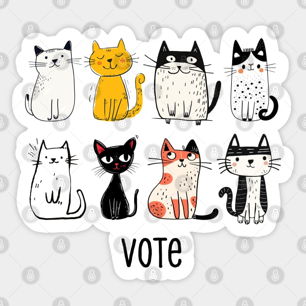 Childless Cat Ladies for Kamala Cat Lady Sticker by Yesteeyear